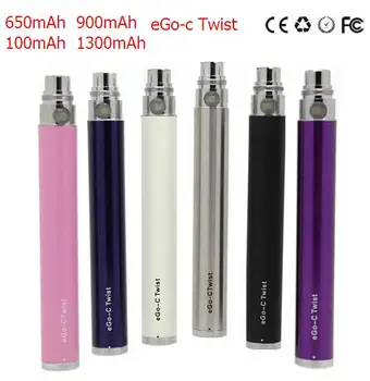 E Cigarečių Ego-C Twist Baterija 650/900/1100/1300mAh Reguliuojamas Įtampos Vape evod Baterija CE4 EB5 GS H2 Purkštukai Pen Rinkinys