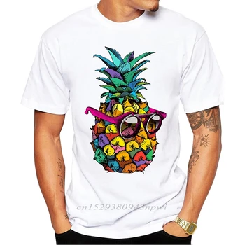 2020 metų Vyrų Vasaros Mados Ananasų Atspausdinta Marškinėliai trumpomis Rankovėmis O-kaklo Basic Tee marškinėliai Hipster Cool Dizaino Customed Viršūnės