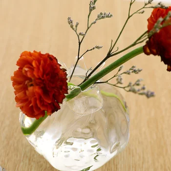 1pc Aukštos boro silikatinio Stiklo, Gėlių Vazonas Gėlių Konteinerių Granatų Formos Dizainas Gėlių Vaza Darbalaukio Dekoratyvinė Vaza Namų (T