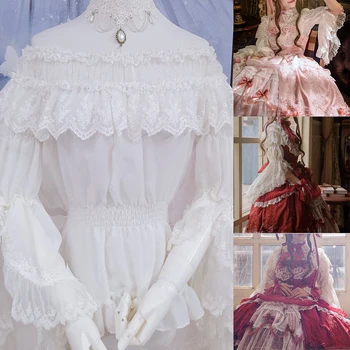 Nėriniai Lolita Marškinėliai Moterims Vasaros Gėlių Siuvinėjimas, Palaidinės, Marškinėliai, Ponios Viršūnes Akių Skaidrų Elegantiška Žr.-per Balti Marškiniai 2020 m.