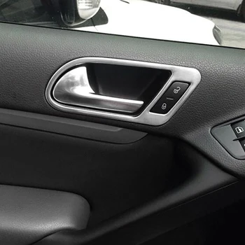 Automobilių reikmenys, tinkami vw Tiguan 2010 2011 2012 2013 iš nerūdijančio plieno vidaus durų rankena padengti apdailos lipdukai