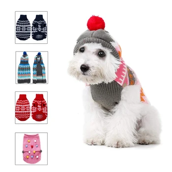 Papipet Atostogų Žiemą Šuo Hoodie Džemperis su Skrybėlę Klasikinis Šuo Suknelė drabužius šunims Mažų ir Vidutinių Šunų