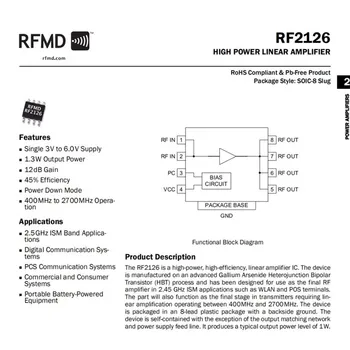 Lusya RF2126 2.4 GHZ plačiajuostį radijo DAŽNIŲ Galios Stiprintuvo 400M-2700MHZ 1W UŽ 