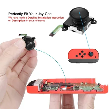 Pakeitimo Kreiptuką 3D Analoginis Nykščio Stick Nintendo Jungiklis Joycon Valdytojas Atsuktuvas Thumbstick Kepurės Įrankių Rinkinys