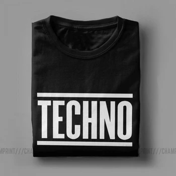 Vyrai T-Shirt Techno Vintage Laisvalaikio Medvilnės Trišakiai Trumpi Rankovėmis Marškinėliai Apvalios Kaklo Drabužiai Plius Dydis