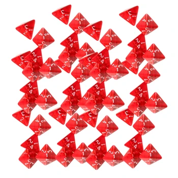 60 Vienetų D4 Kauliukai Polyhedral, Nustatyti DND Žaidimas, Stalo RPG Raudona Akrilo