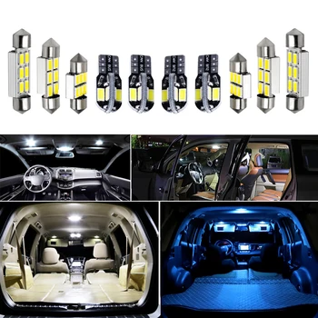 14pcs Automobilių Reikmenys Baltas Interjeras, LED elektros Lemputes Paketo Komplektas 1996-2002 M. Toyota 4Runner T10 31MM Žemėlapis Dome Kamieno Lempos