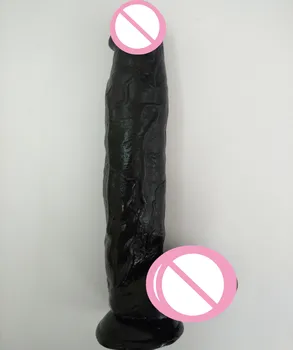 Didžiulis juodas Dildo realus 30x5.8cm didelis penis varpos imitatorius sekso moterų falos masturbacija prietaiso silikono dėvėti suaugusiųjų žaislai