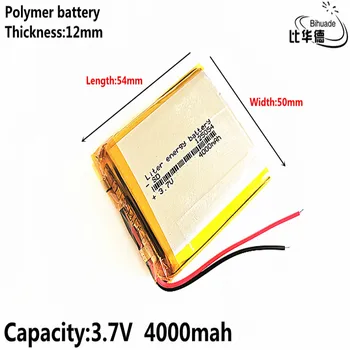10vnt BIHUADE Gera Qulity 3.7 V 4000mAh 125054 ličio polimero baterija, MP3, MP4 navigacijos priemonės, maži žaislai