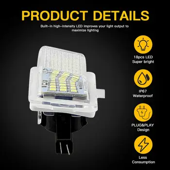 2vnt Klaidų SMD LED Skaičius Licenciją Plokštelės Šviesos Rinkinys, skirtas 