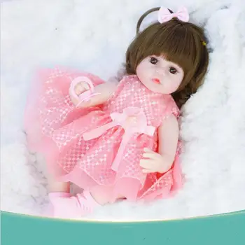 42cm Garbanotas Plaukų Reborn Baby Doll, Minkštas Vinly Silikono Tikroviška Bendrovė Bebe Lėlės Dovanų Žaislų Mergaitėms