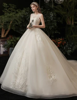Spalvingas Kamuolys Suknelė Vestuvių Suknelė Su Nėrinių Vestido De Novia Princesa Aplikacijos Blizgučiais Senovinių Vestuvių Suknelės, Vestuvių Suknelė 2021