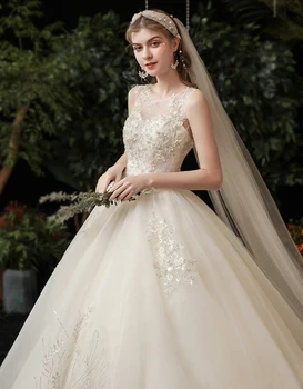Spalvingas Kamuolys Suknelė Vestuvių Suknelė Su Nėrinių Vestido De Novia Princesa Aplikacijos Blizgučiais Senovinių Vestuvių Suknelės, Vestuvių Suknelė 2021