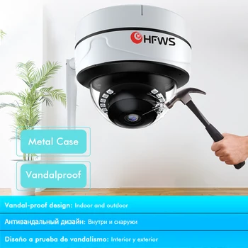 HFWVISION Stebėjimo Kamerą ONVIF Vandeniui Metalo Ip Kamera, Wifi, 2MP Video Vaizdo kamera 1080P Dome (Lauko kamera