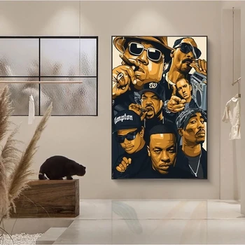 Tupac Musicer Hip-Hop Atlikėjas Drobė Paveikslų, Plakatų ir grafikos Sienos Menas Nuotraukas Kambarį Dekoro (be Rėmelio)