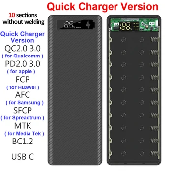 Suvirinimo Nemokamai 10*18650 Baterijos Laikymo Dėžutė Dual USB Power Banko Atveju 