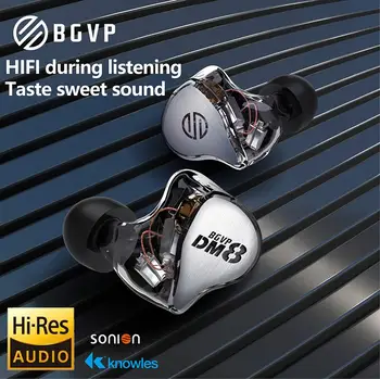 BGVP DM8 Knowles Sonion Subalansuotas 8BA Hibridas-ausų HIFI Stebėti Muzikos Triukšmo Mažinimo Šeimyna Muzikantas MMCX Ausinės Ausinių