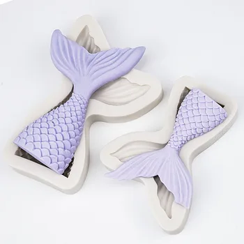 3D Undinėlės Uodega Tortas Silikono Formos Sea Shell Žvaigždė Minkštas Formos Tortas Dekoravimo Priemonės Cukraus Amatų Šokolado Pelėsių Kepimo Įrankis