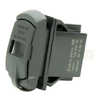 Automobilių Valtis Marine Dual USB Įkroviklio Lizdas Įtampos Voltmeter Svirtinis Jungiklis, Skydelis