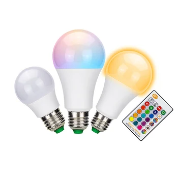 Pritemdomi LED RGB Šviesos Lemputė 5W 10W 15W AC85-265V 16Color Pokyčių, IR Nuotolinis Valdymas 