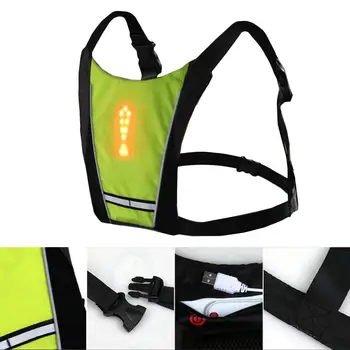 LED Belaidžiai dviračių vest MTB dviračio krepšys, Saugos LED Posūkio Signalo Lemputė Vest Dviračių Atšvaitais Įspėjimo Marškinėliai su remo vandeniui