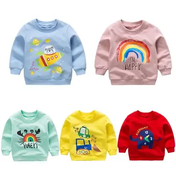 Kūdikių Berniukų, Mergaičių Megztiniai Žiemą, Pavasarį, Rudenį Vaikas Palaidinės Animacinių filmų ilgomis rankovėmis megztinis vaikiški marškinėliai drabužių