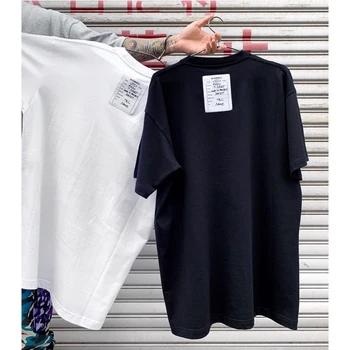 2020 Naujas VETEMENTS T-marškinėliai, Unisex darbą Džersis Medvilnės Vetements Tee Black/White Aukštos Kokybės Viršūnes Tag T-shirts