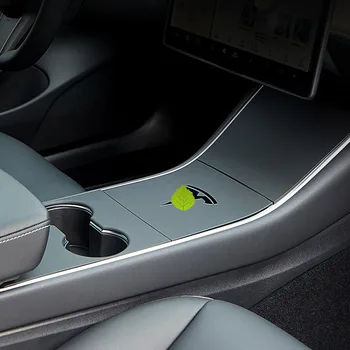 Automobilių Konsolė Cover Matt Anglies Pluošto Lipdukas Centrinio Valdymo apsaugos Tesla Model 3 Trijų Automobilių Interjero Priedai