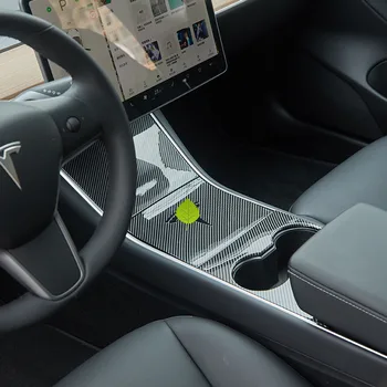 Automobilių Konsolė Cover Matt Anglies Pluošto Lipdukas Centrinio Valdymo apsaugos Tesla Model 3 Trijų Automobilių Interjero Priedai