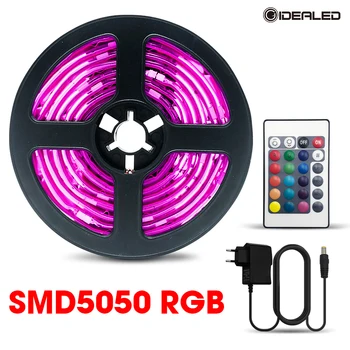 LED Šviesos Juostelės RGB SMD5050 Lanksti LED Šviesos Juostelės DC12V 5M/10M 24key Nuotolinio Pilnas Komplektas Gyvenamasis Kambarys / miegamasis Kambarys / Virtuvė
