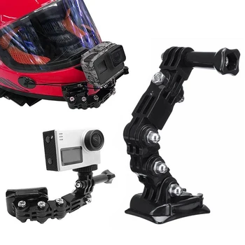 Kamera Turėtojo Nustatyti GoPro Reguliuojamas Smakro Atrama Motociklo Šalmas Smakro Mount Multi Kampas Turėtojas GoPro Priedai