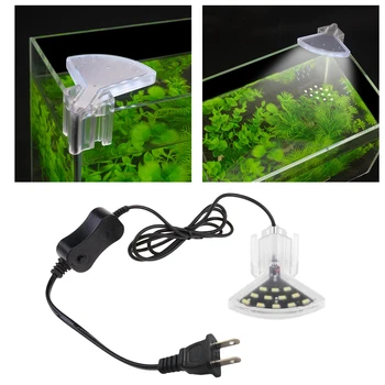Super Slim LED Akvariumo Vandeniui Šviesos Žuvų Bakas Augalų Auga Clip-on Lempos 110V