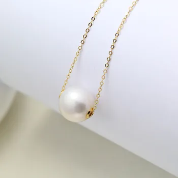 CHUHAN 2020 Klasikinis paprastas 925 Sidabro Natūralių gėlavandenių perlų Vėrinį Blizgesį Apvalios Baltos Perlų Pakabukas Moterų Bauda, Dovana, Papuošalai