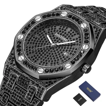 2020 Diamond Lediniame Iš Watch Vyrų Kvarco Hip-Hop Vyrai Laikrodžiai Top Brand Prabanga Aukso Vyrų Data, Laikrodis Relogio Montre Homme Relojes