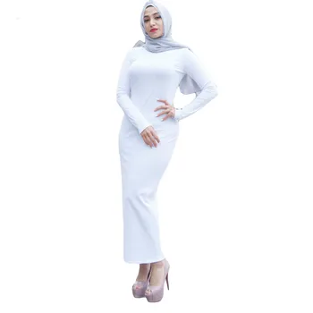 2020 Musulmonų Suknelė Moterims Elastinga Vidinė Maxi Suknelės, O Kaklo Arabų Dubajus Abaja Fiesta Islamo Caftan Skraiste Musulmane Maroko Kafta