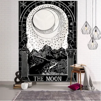 Mėnulis gobelenas Mandala Gobelenas Hipių Macrame Gobelenas Sienos Kabo Boho Dekoro Raganavimas Gobelenas