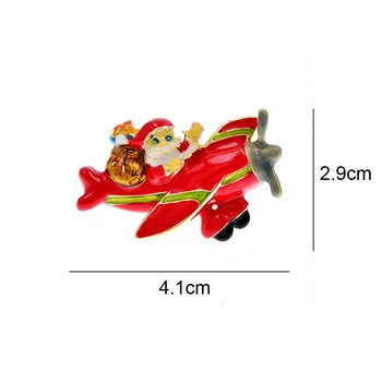 CINDY XIANG Raudonos Spalvos Emalio Santa Claus lėktuvų Šuo Pin Sages Moterims Mielas Juokingas Maišelį Badages Aukštos Kokybės Naujas 2021