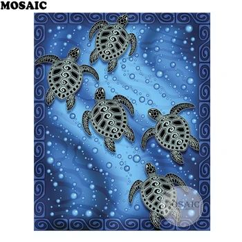Genčių Jūros Vėžlius kvadratiniu Mozaika, Tapyba Gręžimo Dervos Siuvinėjimo 5D 