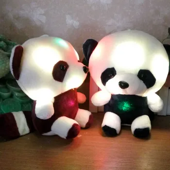 Kūrybos Šviesą LED Panda Bear Delfinų Iškamšos Pliušinis Žaislas Žėrintis Dovana Vaikų namų dekoro gimtadienis