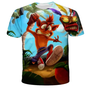 2021 Juokinga 3D baby Crash Bandicoot Marškinėliai vaikams Užsakymą trumpomis Rankovėmis T Shirts vasaros aukštos kokybės juokinga, Vaikų drabužiai viršų