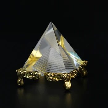 Magija Energijos Gijimas Mini Fengshui Egiptas Crystal Clear Piramidės Ornamentu Miniatiūriniai Kambarį Apdaila