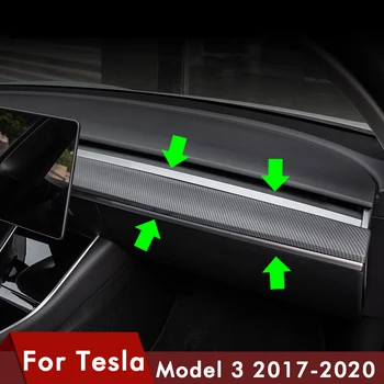 ModelY Model3 Automobilių Centras Konsolės Apdaila Už Tesla Model 3 Y Anglies Pluošto Priedai Prietaisų Skydelio Uždangalą Perdangos Automobilių apdailos