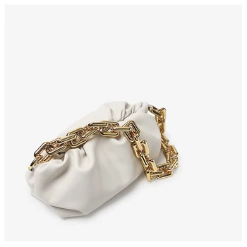 Dieną sankabos storio aukso grandines kukulis rankinėje krepšys moterims debesis Pažasties pečių maišą dizaineris plisuotos Batono dėklas entire rankinės
