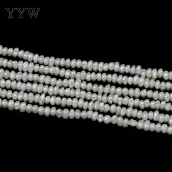Dirbtiniu būdu išauginti Baroko Gėlavandenių Perlų Karoliukus, Natūralus Baltas 2-3mm, Skylutė 1mm Kryptis 15.5 colių Perlų Karoliukai Papuošalai Priėmimo Priedai
