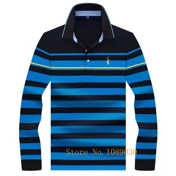 Europos Stiliaus prekės ženklo Tace & Shark polo marškinėliai vyrams, dryžuotas medvilnės vyriški ilgio rankovėmis polo marškinėliai puloveriai 2019 vyrų drabužiai.