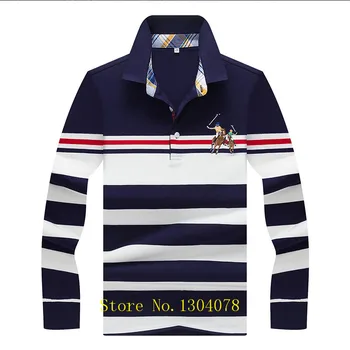 Europos Stiliaus prekės ženklo Tace & Shark polo marškinėliai vyrams, dryžuotas medvilnės vyriški ilgio rankovėmis polo marškinėliai puloveriai 2019 vyrų drabužiai.