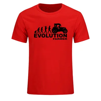Vasarą Ūkininkas Evoliucija T Shirt Mens Ūkininkavimo Traktoriaus Fendt Claas Mašinų Trumpas Rankovės Mados Spausdinimo T-shirt EU Dydis