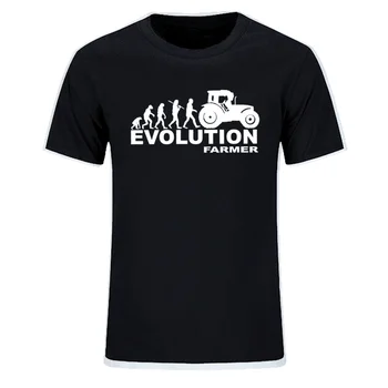 Vasarą Ūkininkas Evoliucija T Shirt Mens Ūkininkavimo Traktoriaus Fendt Claas Mašinų Trumpas Rankovės Mados Spausdinimo T-shirt EU Dydis