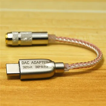 USB Tipo C Iki 3,5 mm Jack Audio Adapteris Nešiojamas HIFI VPK Ausinių Stiprintuvo Dekoderis Konverteris Andoid Win10 Ipad ES9280c