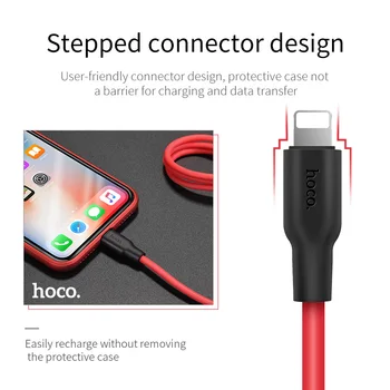 HOCO Mobiliojo Telefono USB Mokestis Duomenų Kabelis USB Žaibo / Micro-USB / C Tipo Eco-friendly Silikoninis 